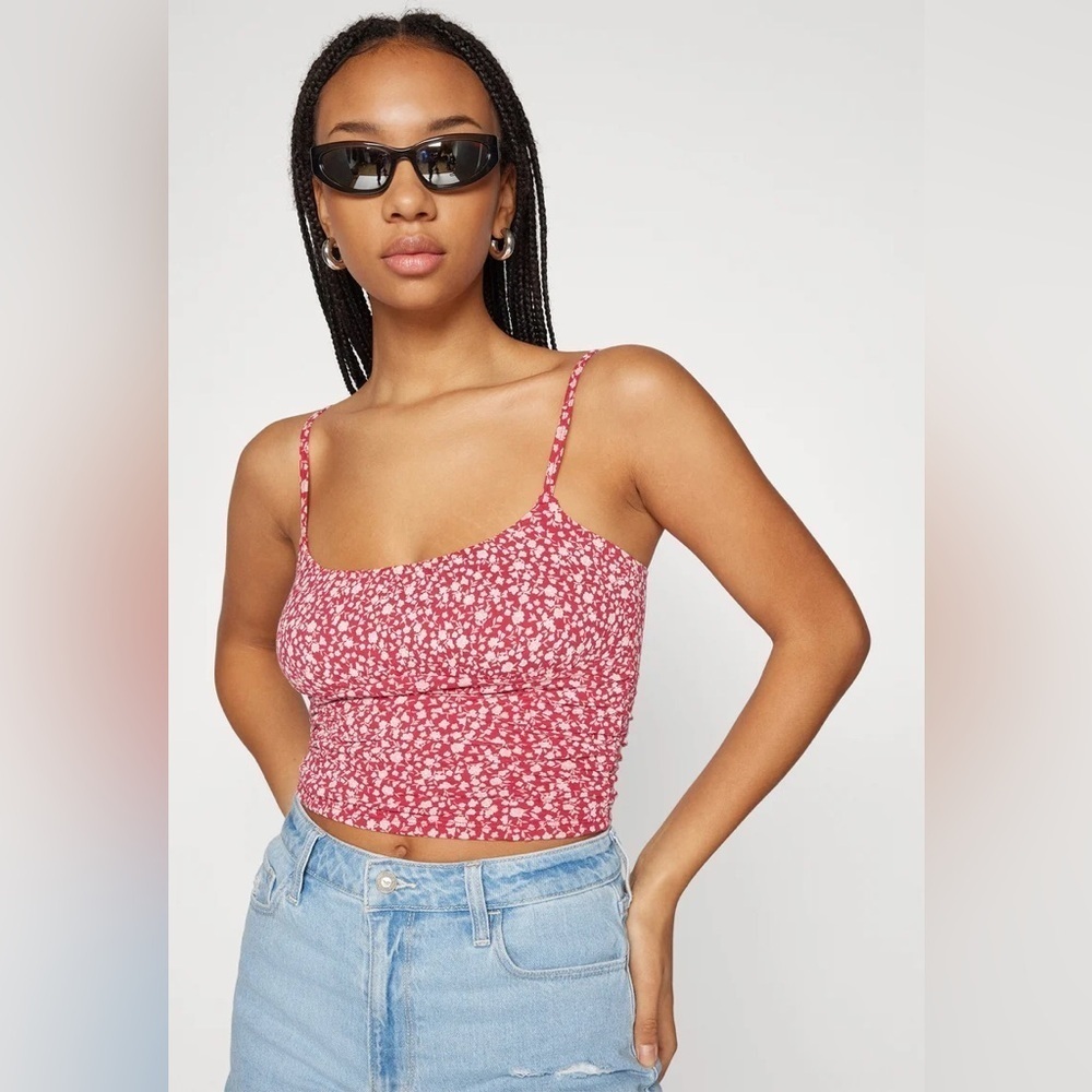 NWOT Hollister Red Floral Tank Top